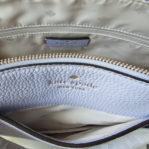 ♠️ NWT $359 Kate Spade Pebbled Leather Satchel Viola Flow - Picture 3 of 4